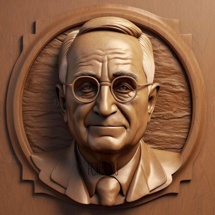 Harry Truman 4 stl model for CNC